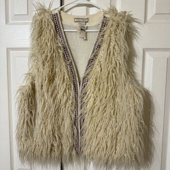 VTG Flying Tomato Faux Fur Contrasting Brown and Rust Aztec Embroidered- XL - Picture 1 of 4